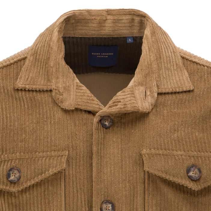 Corduroy Shirt Jacket - Tan