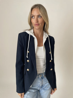 Double Breasted Blazer w/ Hoodie