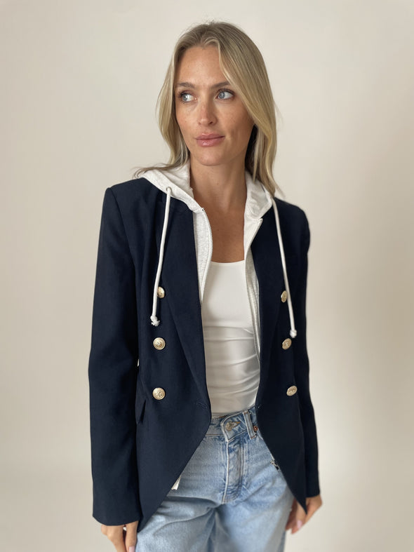 Double Breasted Blazer w/ Hoodie