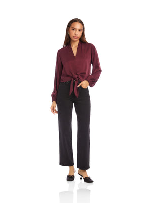 Scarlet Tie Front Top