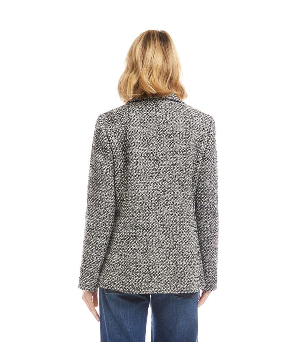 Black With Off White Tweed Blazer