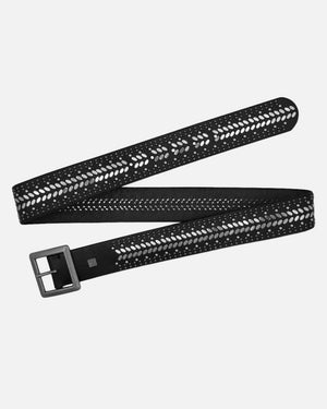 Ezra | Studded Leather Belt w/ Square Buckle - Black