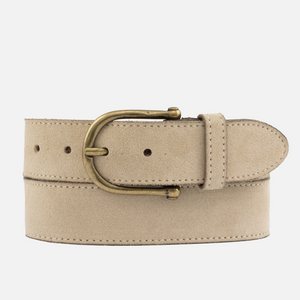 Roan | Vintage Suede Leather Belt - Beige