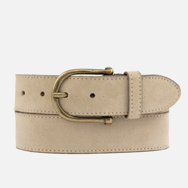Roan | Vintage Suede Leather Belt - Beige