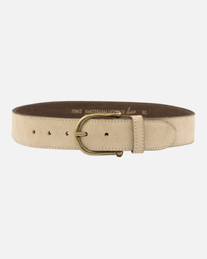 Roan | Vintage Suede Leather Belt - Beige