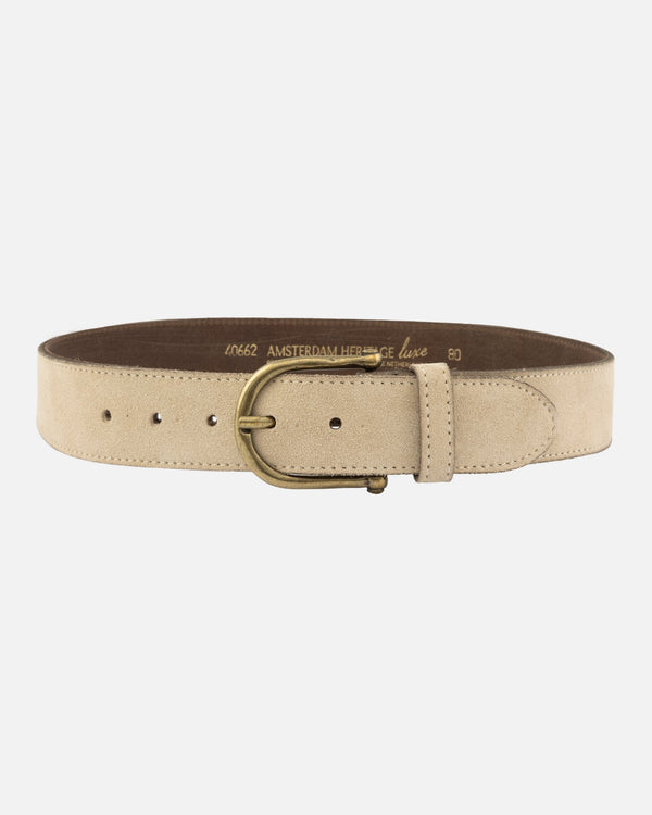 Roan | Vintage Suede Leather Belt - Beige