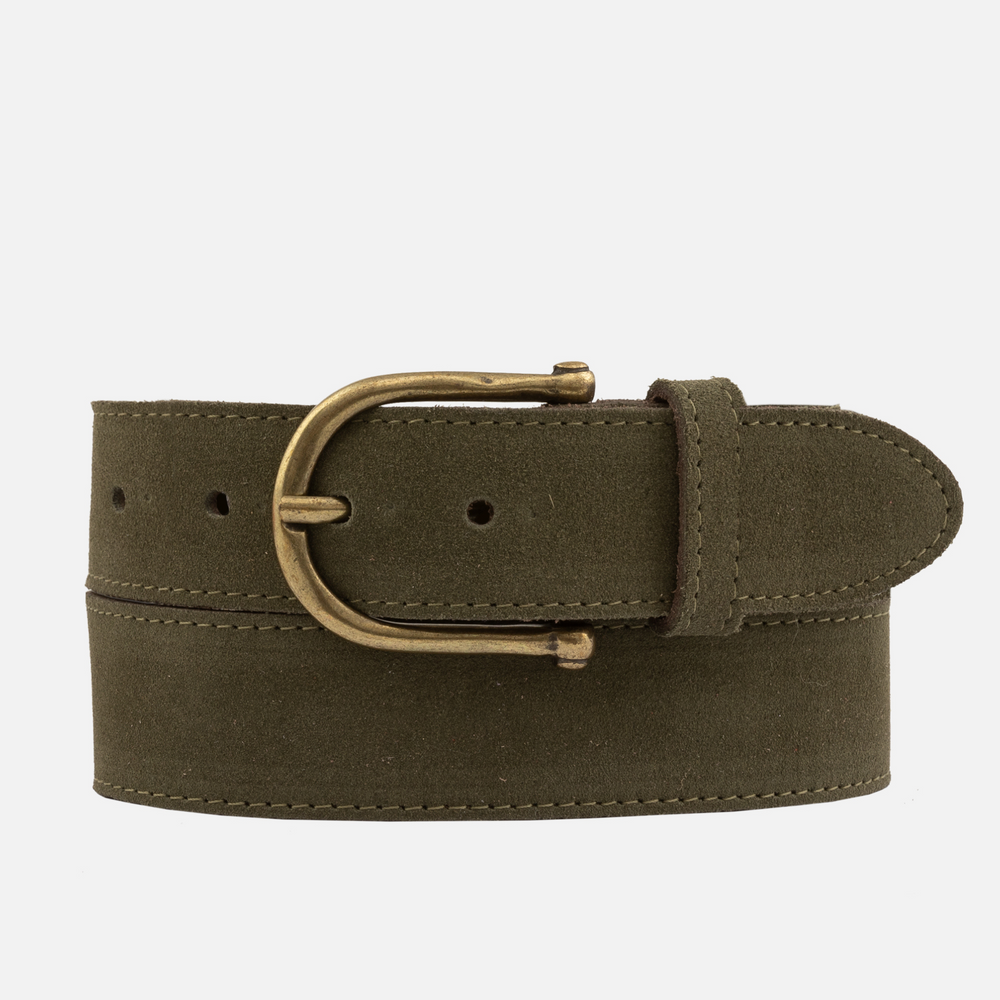 Roan | Vintage Suede Leather Belt - Green