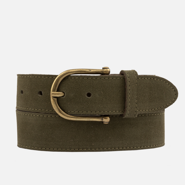 Roan | Vintage Suede Leather Belt - Green