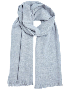 Foxford Pearl Grey Fine Wool Cashmere Blend Scarf