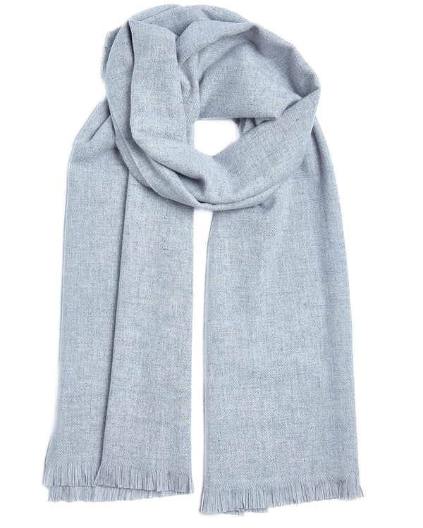 Foxford Pearl Grey Fine Wool Cashmere Blend Scarf