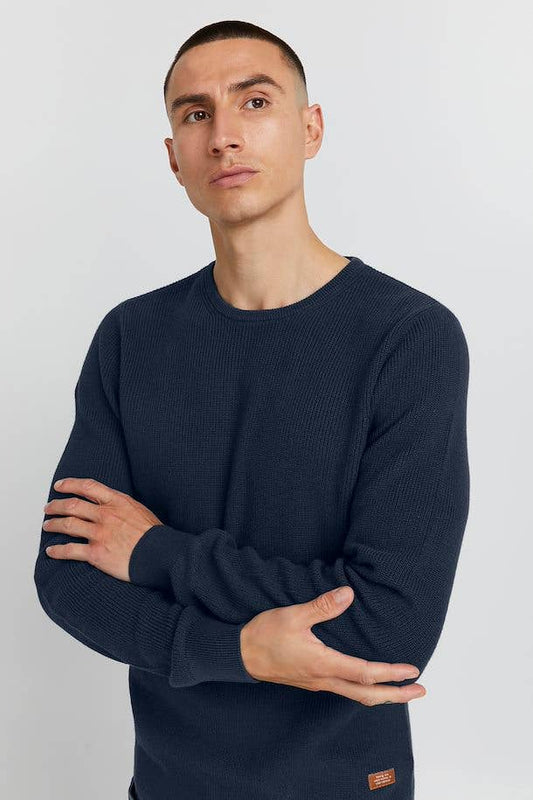 Codford Cotton Crewneck Sweater - Dress Blues