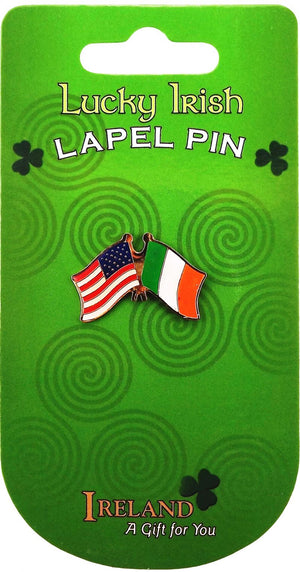 Irish & USA Double Flag Lapel Pin