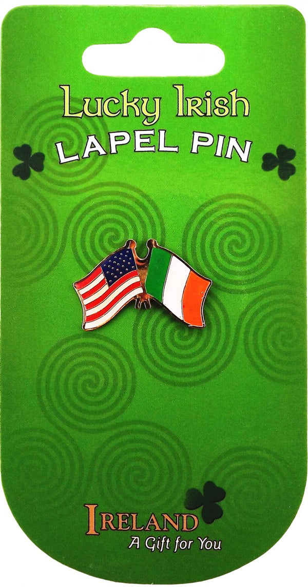 Irish & USA Double Flag Lapel Pin