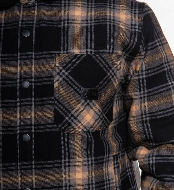 Vortex Quilted Flannel Jacket: BLACK / M