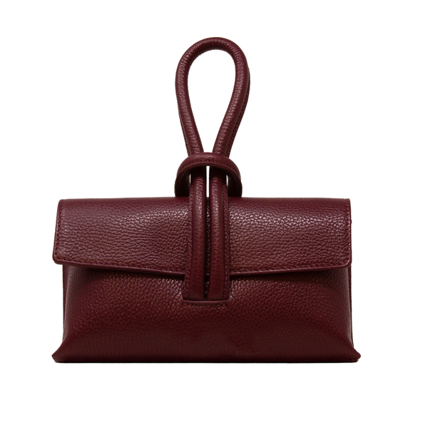 GF0467 GENUINE ITALIAN LEATHER  WRISTLET BAG: SILVER