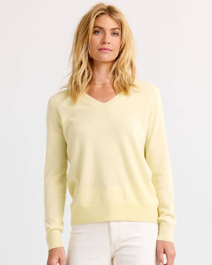 Essential Cashmere V-Neck: Buttermilk / S