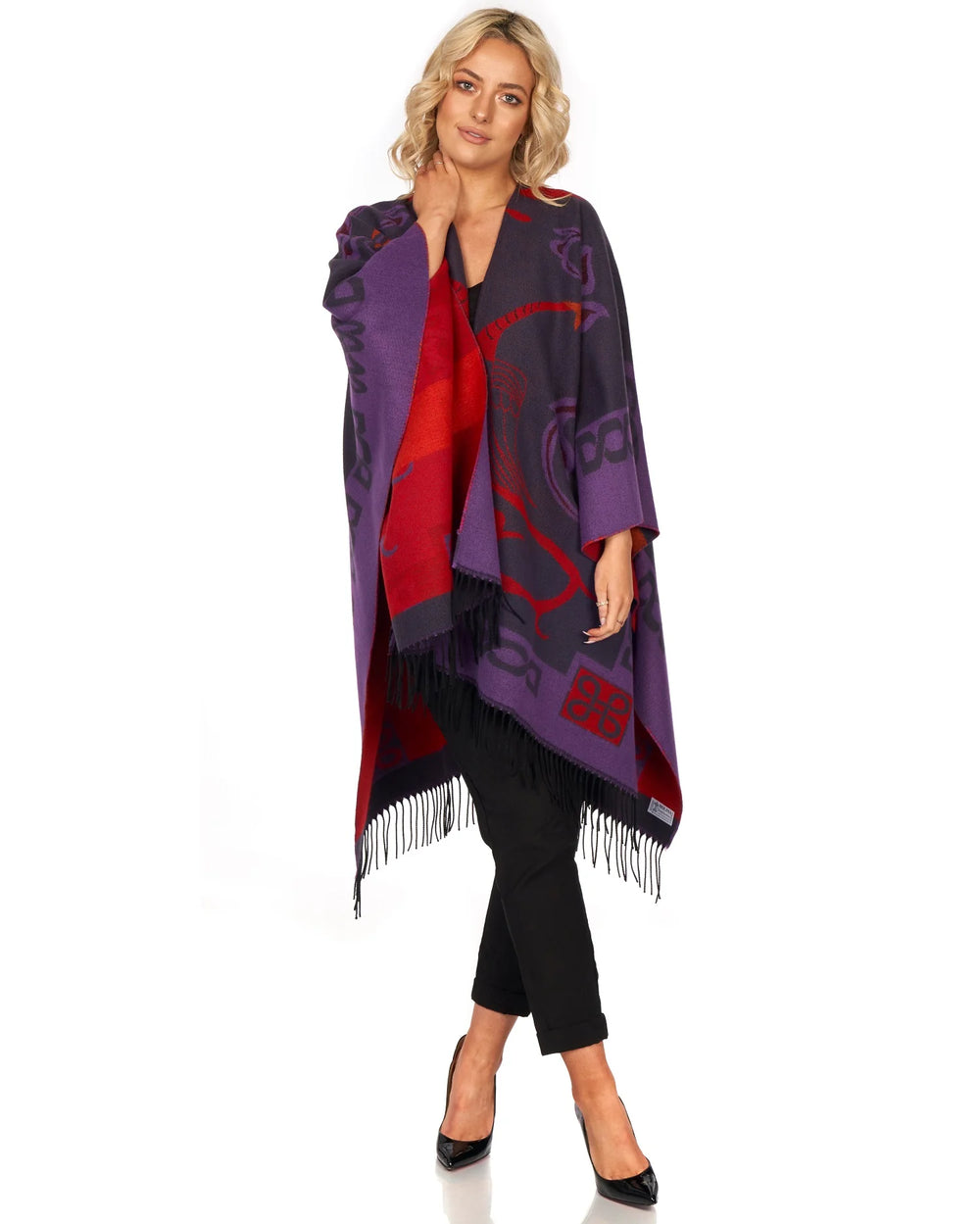 Celtic Shawl Plaid w/ Fringe - Purple Tones