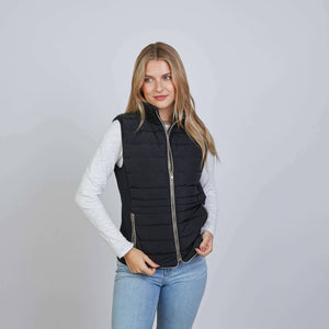 The Icon Perfect Fit Puffer Vest - Black & Khaki