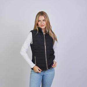 The Icon Perfect Fit Puffer Vest - Black & Khaki