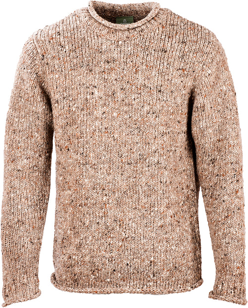 Raheen Tweed Rollneck Men's Sweater - Honey