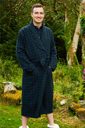 Men's Flannel Night Robe - Blackwatch