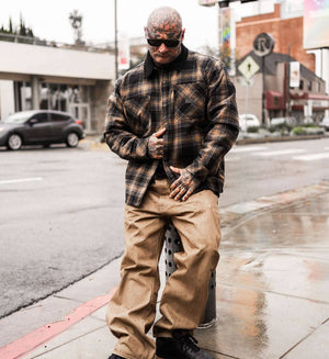 Vortex Quilted Flannel Jacket: BLACK / XL