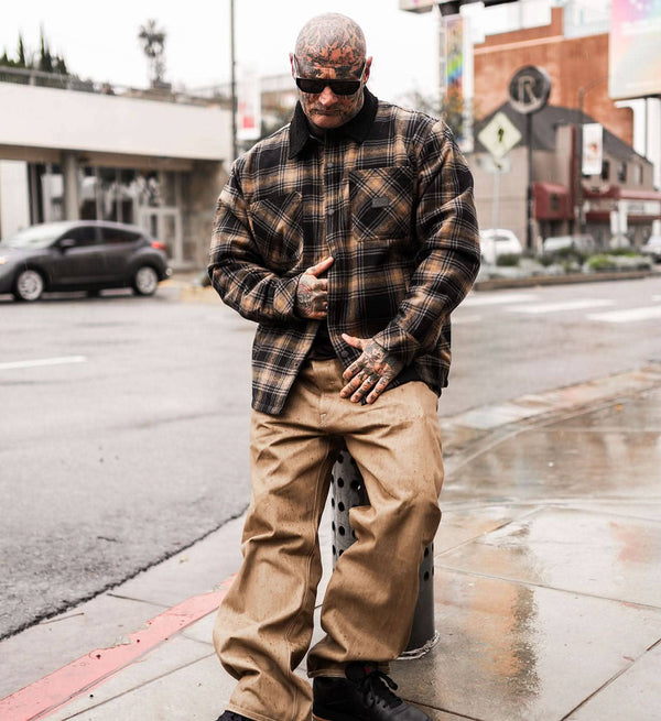 Vortex Quilted Flannel Jacket: BLACK / 2X