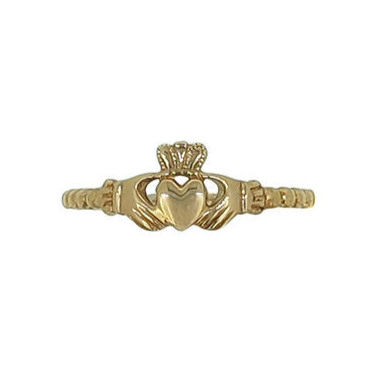 10k Gold Bead Claddagh Ring