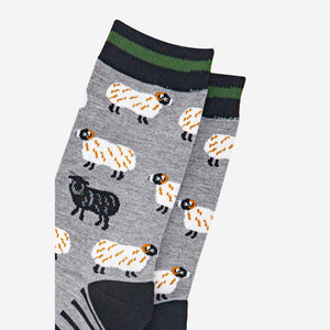 Men's Bamboo Socks - Grey Marl/Green, Black Sheep: UK 7-11 | EU 40.5 -46 | US 8-12