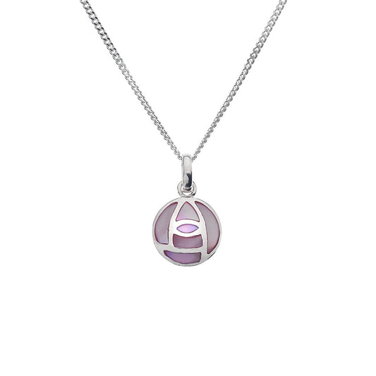 Rennie Mackintosh Petite Pink Mother of Pearl Rose Pendant