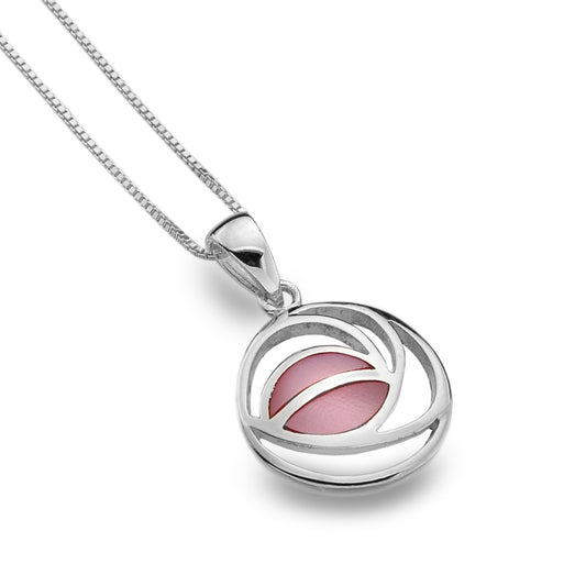 Rennie Mackintosh Pink Mother of Pearl Rose Pendant