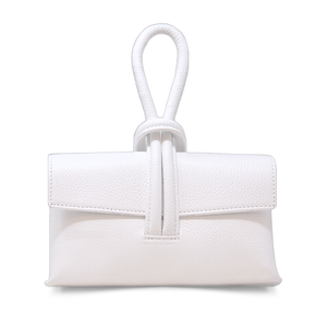 GF0467 GENUINE ITALIAN LEATHER  WRISTLET BAG: SILVER