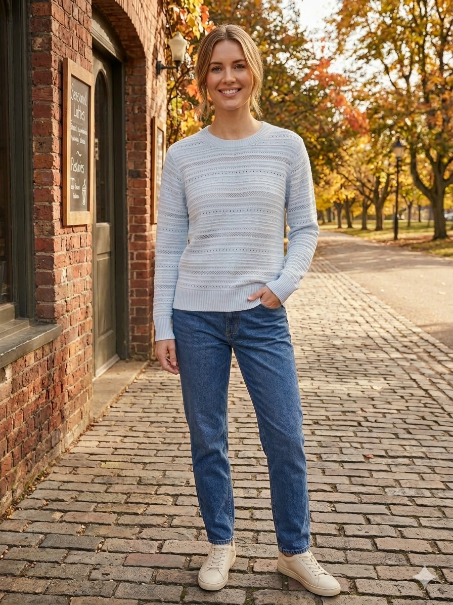 Taylor Textured Crew Neck Cashmere Pullover