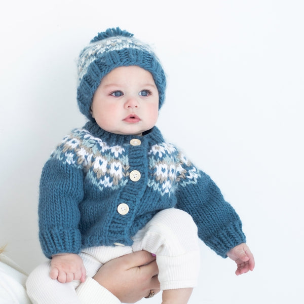 Fairisle Cardigan Sweater - Slate