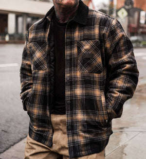 Vortex Quilted Flannel Jacket: BLACK / S