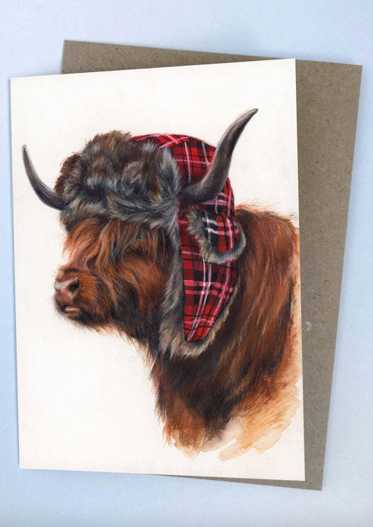 The Lumberjack Highland Cow Greeting Card