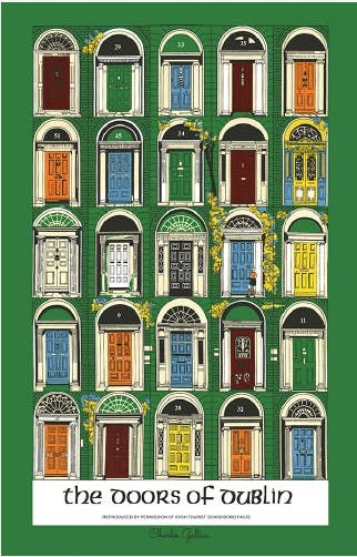Dublin Doors Cotton Tea Towel