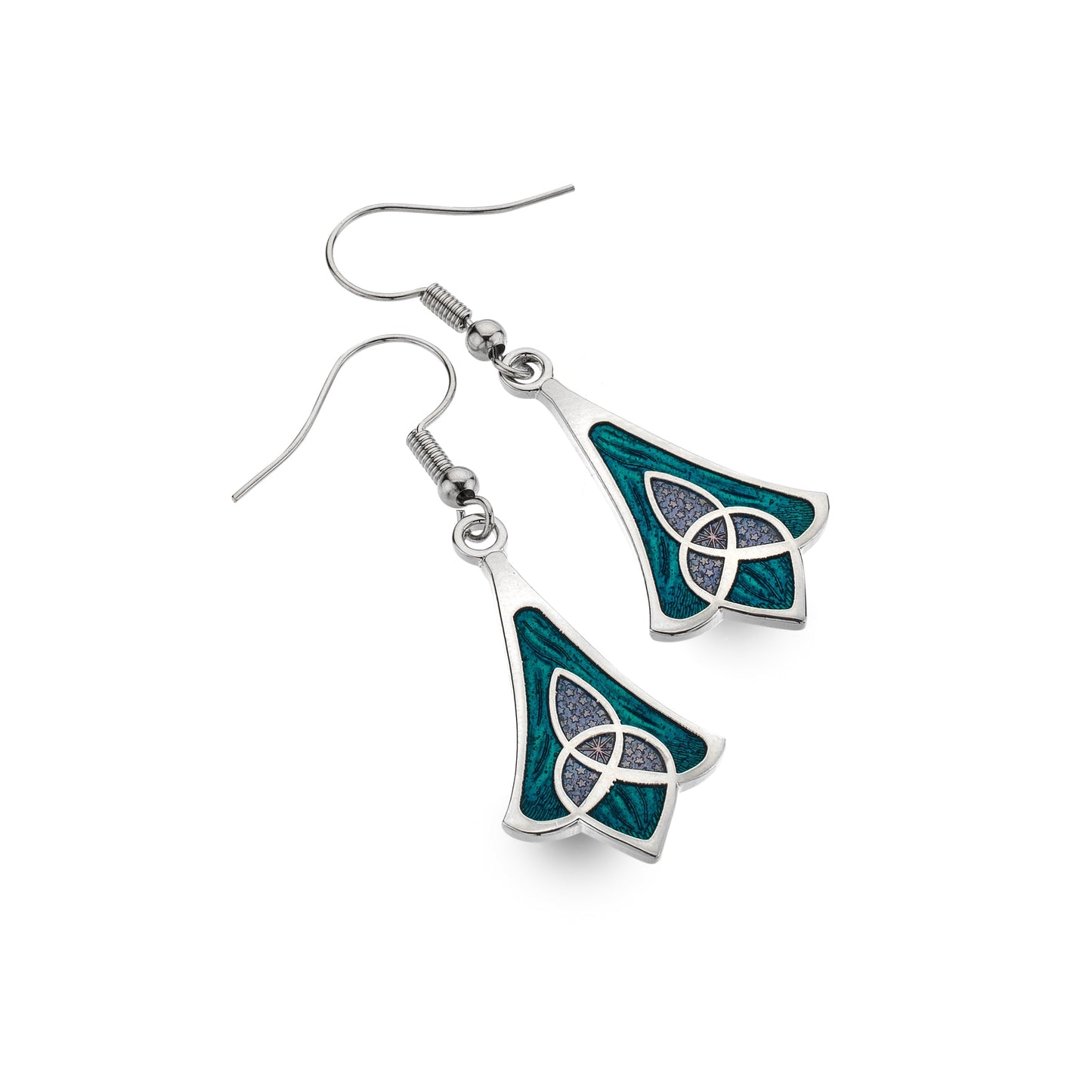 Earrings Celtic Bell Turquoise & Lilac