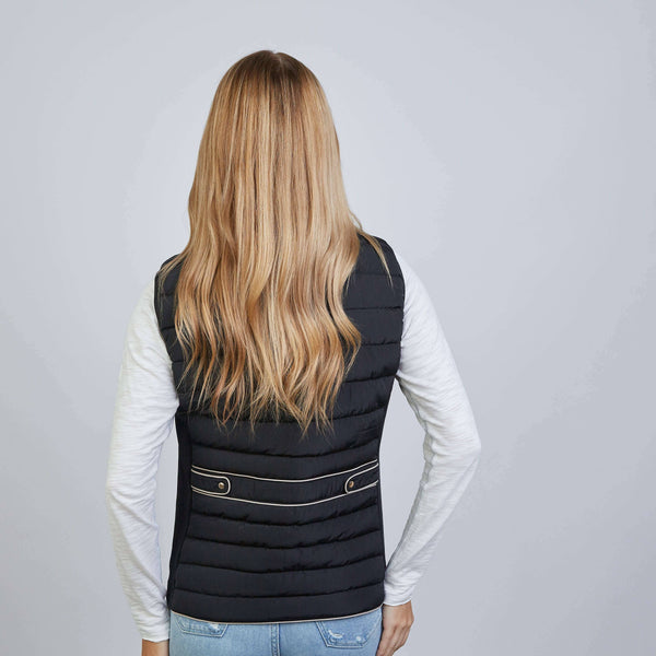 The Icon Perfect Fit Puffer Vest - Black & Khaki