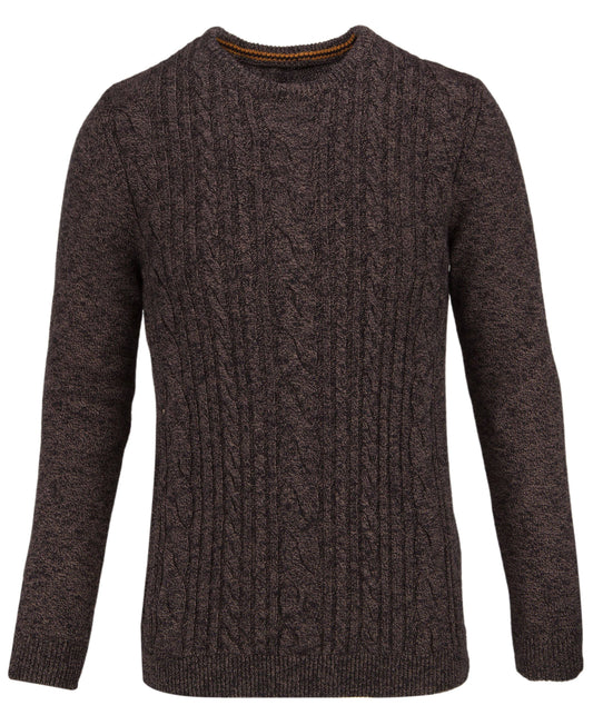 Cable Knit Long Sleeve Jumper: Black and Tan