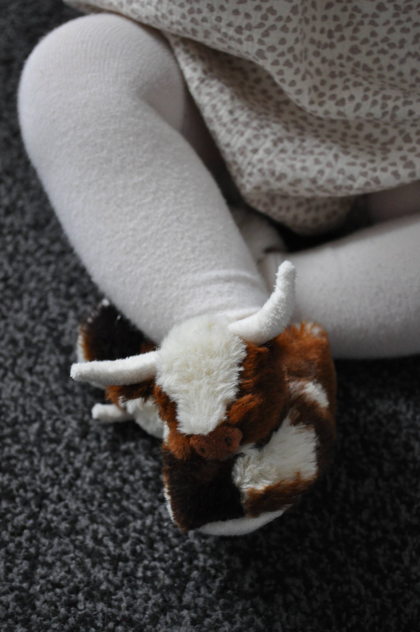 Longhorn Highland Cow Plush Baby Slippers