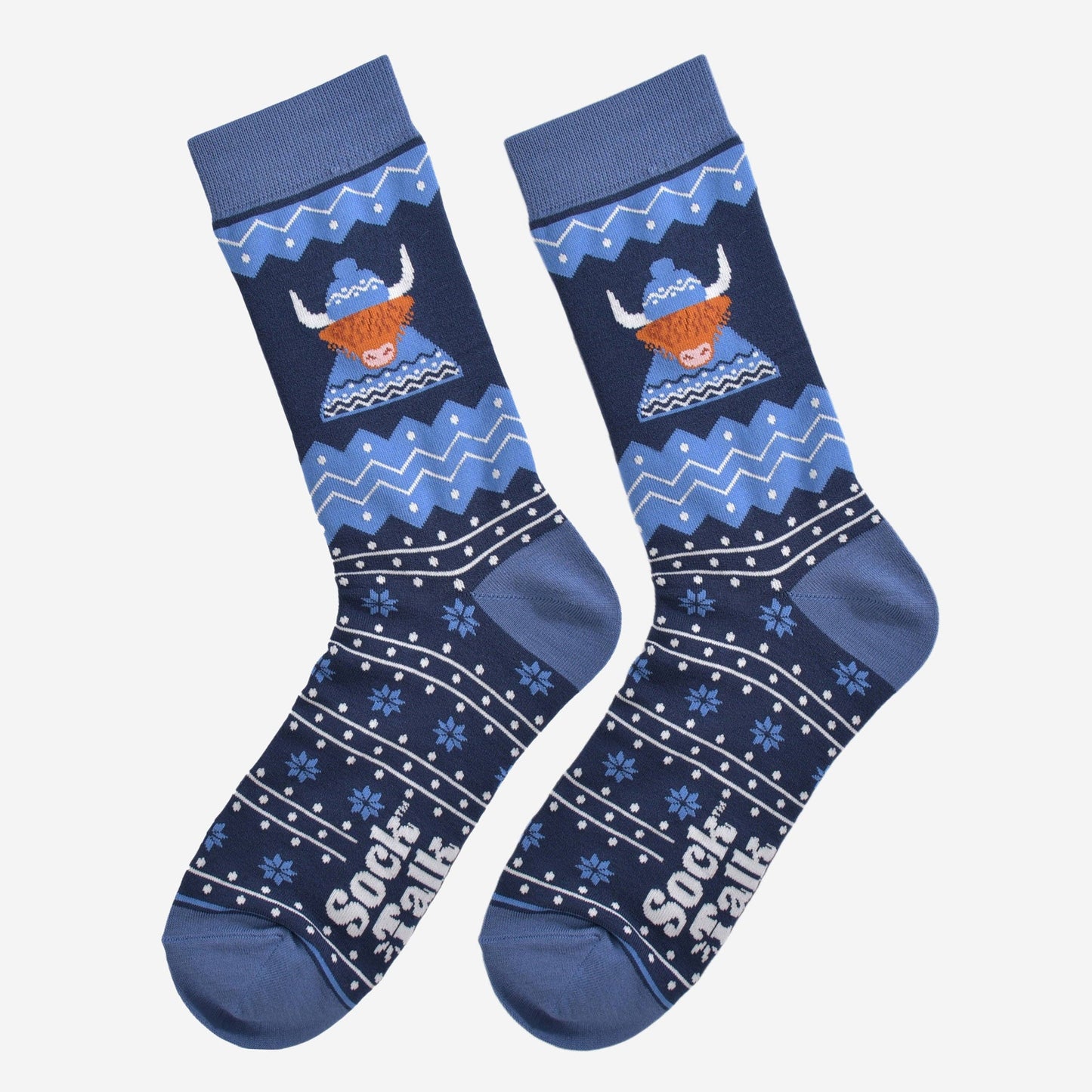 Men's Bamboo Socks - Blue, Highland Cow Hat and Jumper: UK 7-11 | EU 40.5-46 | US 8-12