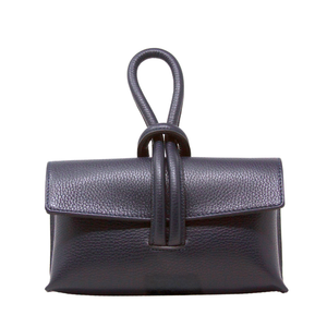 GF0467 GENUINE ITALIAN LEATHER  WRISTLET BAG: SILVER