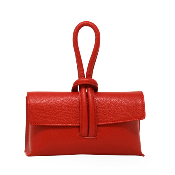 GF0467 GENUINE ITALIAN LEATHER  WRISTLET BAG: SILVER