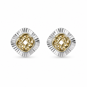 Sterling Silver & Gold Plated Celtic Knot Post Earrings