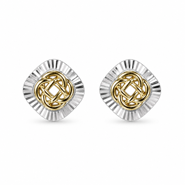 Sterling Silver & Gold Plated Celtic Knot Post Earrings