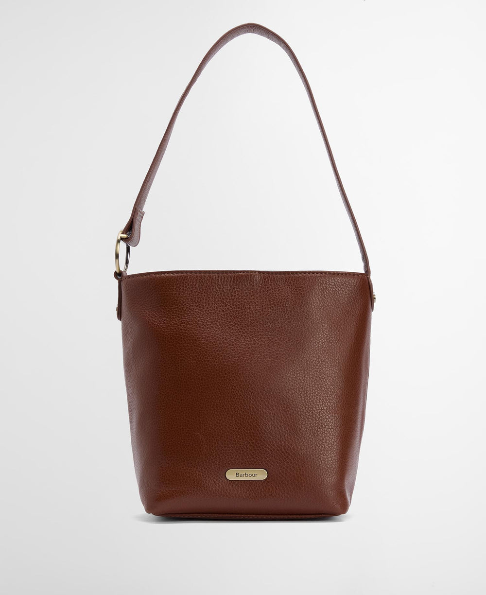 Barbour Cedar Leather Bucket Bag - Brown