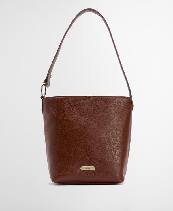 Barbour Cedar Leather Bucket Bag - Brown