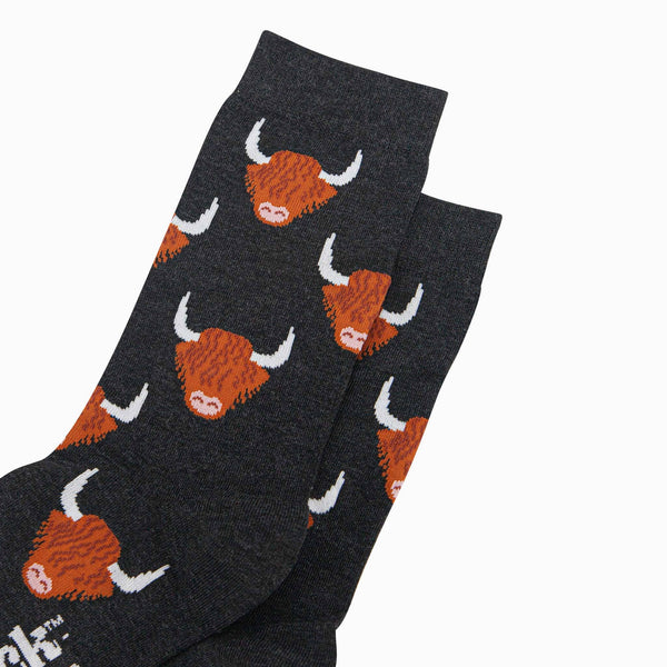 Men's Bamboo Socks - Black, Highland Cow: UK 7-11 | EU 40.5-46 | US 8-12