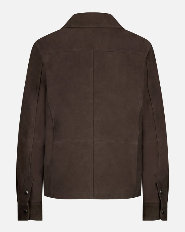 Dakota Leather Shirt Jacket - Brown